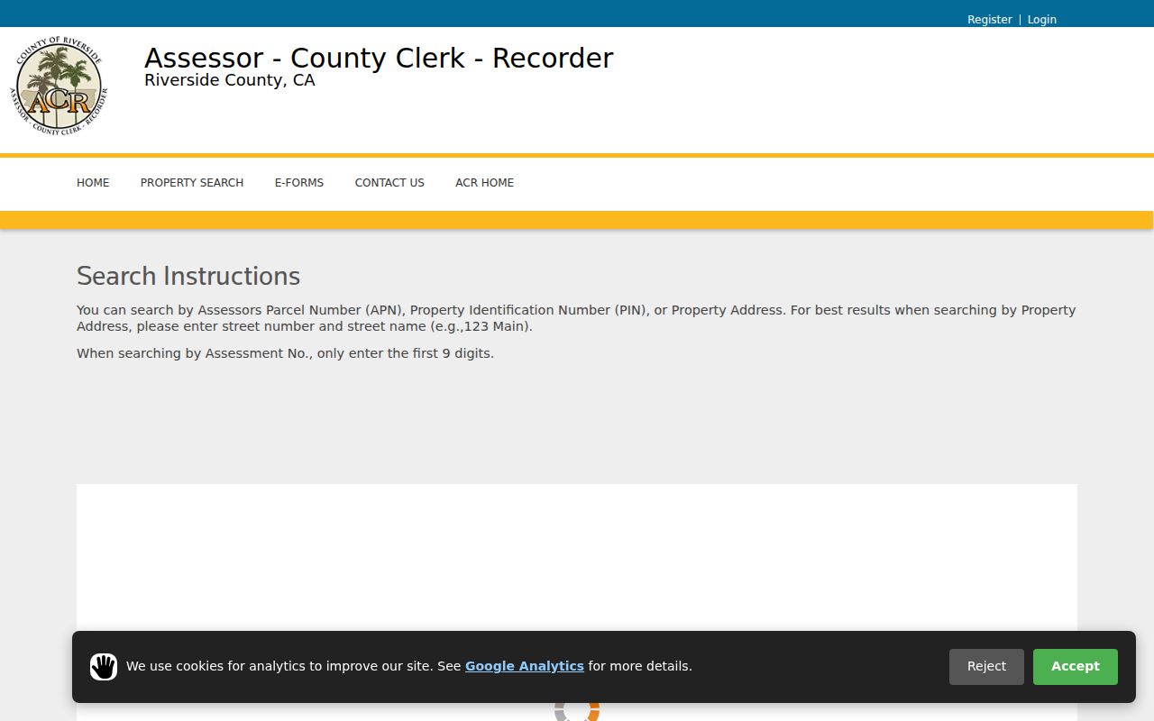 Eastvale residents directory view of Riverside County property search