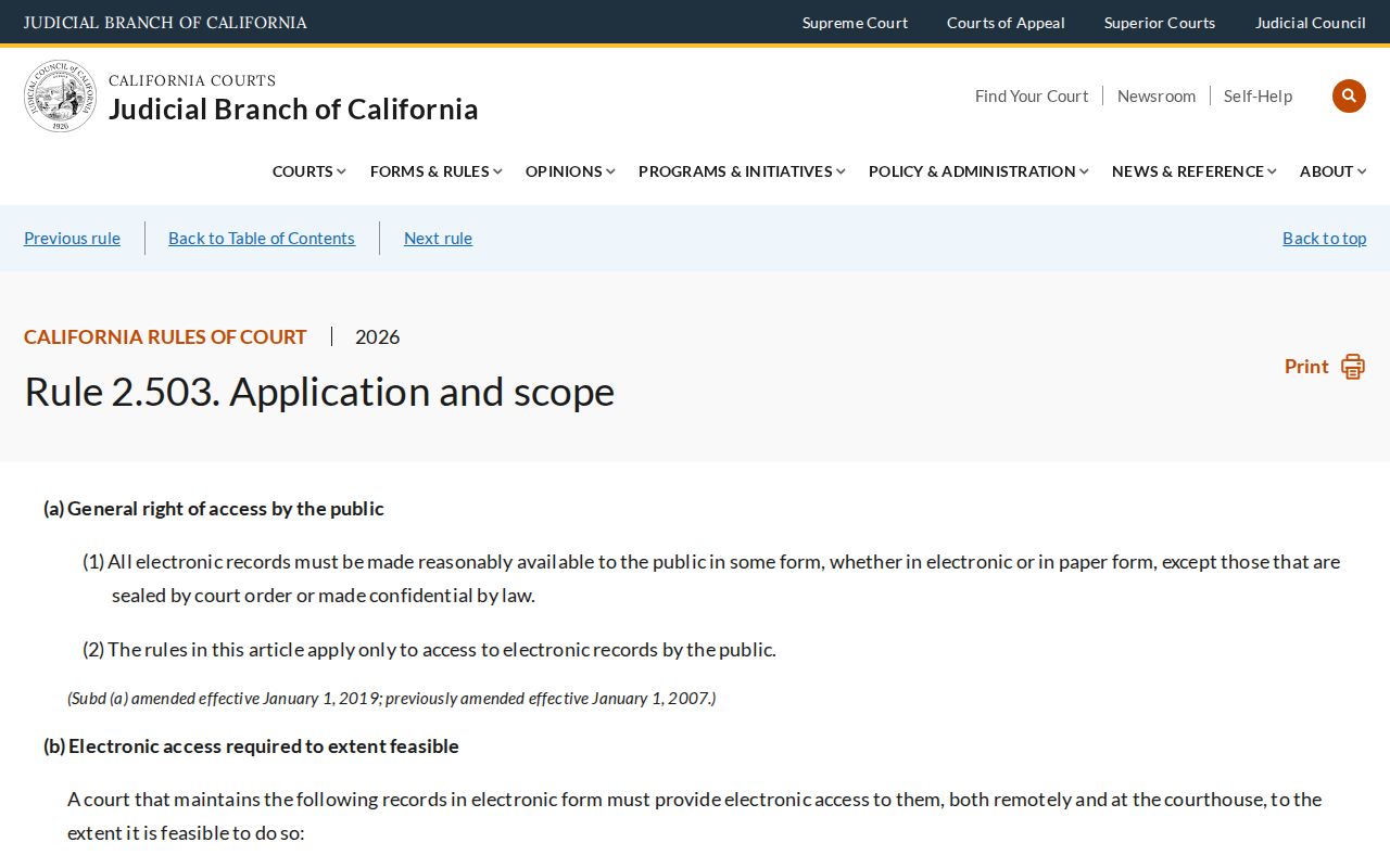 Eastvale resident lookup California court remote access rule